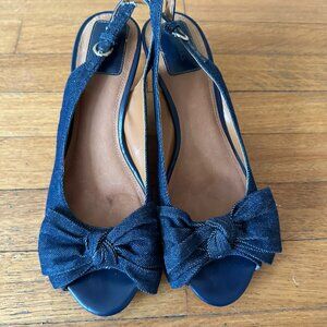 Clarks Women's Bendables Bow Slingback Wedges Pumps Size 10 M